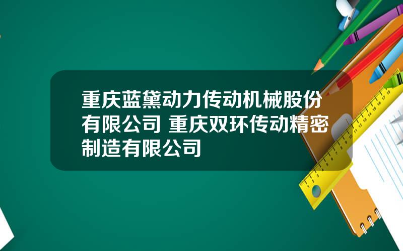 重庆蓝黛动力传动机械股份有限公司 重庆双环传动精密制造有限公司